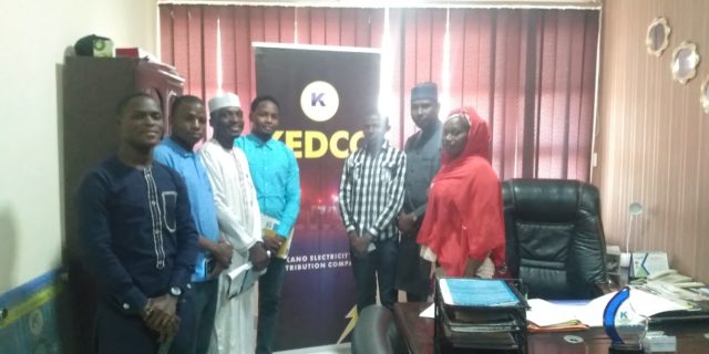 INFOMEDIA team with the KEDCO Head of Corporate Communication Mr Sani Ibrahim Shawai 